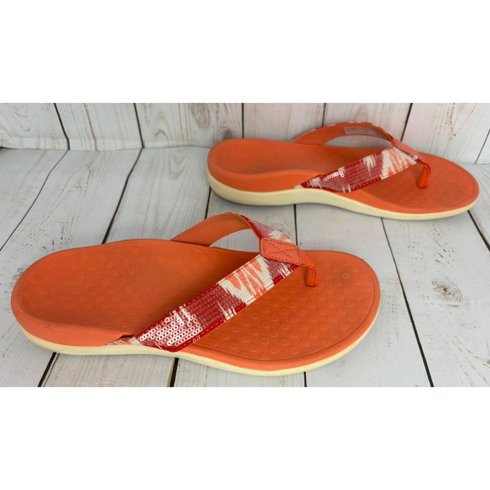 Vionic Tide Sequoia Orange Sequin Orthotic Thong Sandals Womens 5 44TIDESEQ - Picture 5 of 7